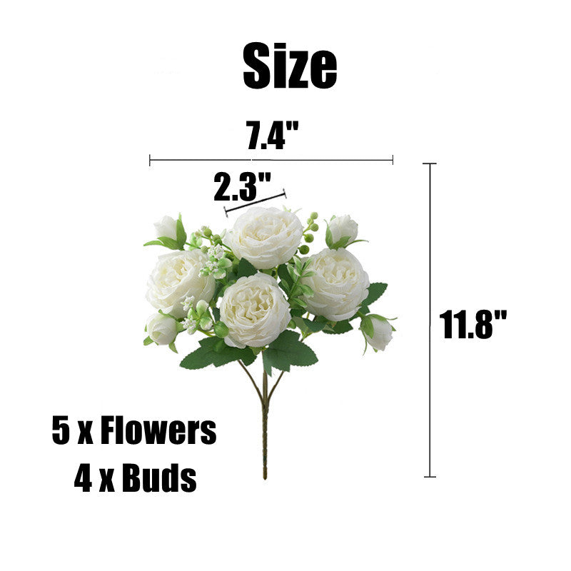 Bulk 11.8" Small Spring Peony Bush Bouquet Flower Arrangements Wholesale