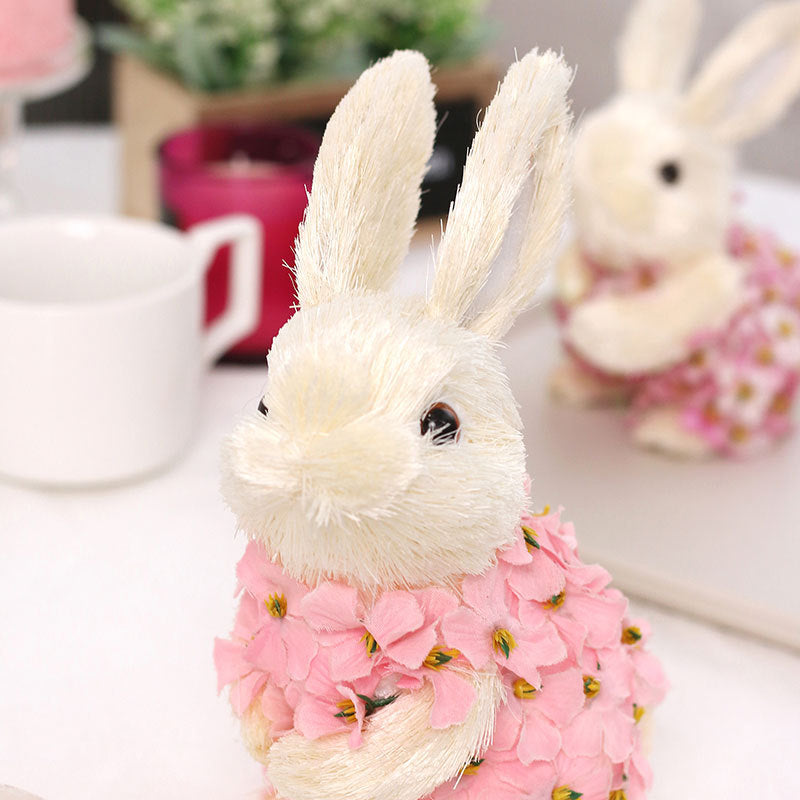 Bulk 2Pcs Straw Easter Bunny Decoration Handmade Wholesale