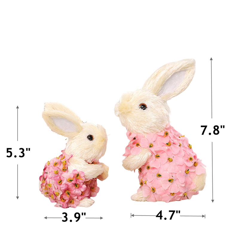Bulk 2Pcs Straw Easter Bunny Decoration Handmade Wholesale