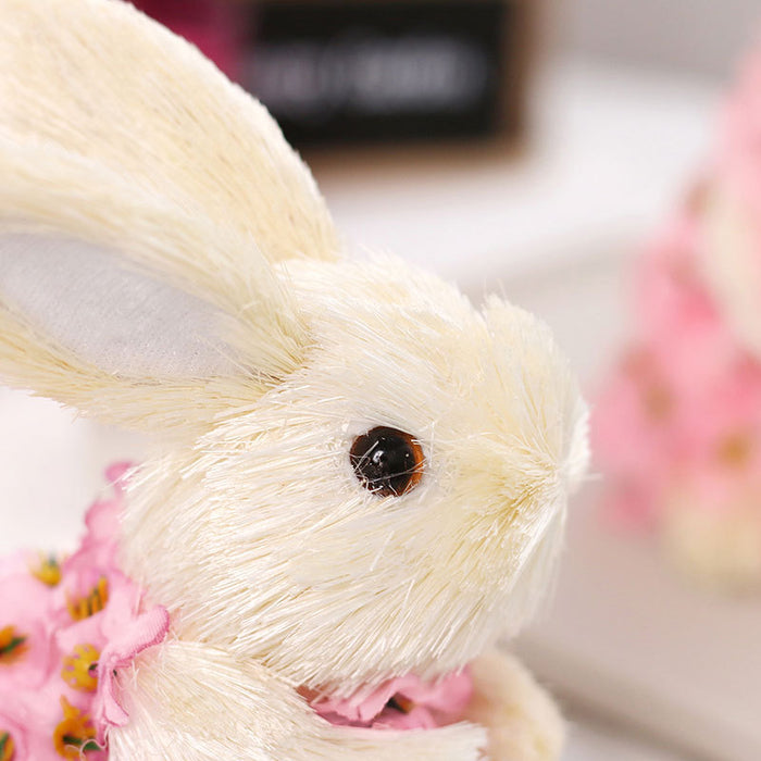 Bulk 2Pcs Straw Easter Bunny Decoration Handmade Wholesale