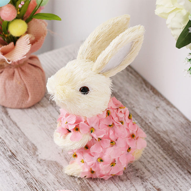 Bulk 2Pcs Straw Easter Bunny Decoration Handmade Wholesale