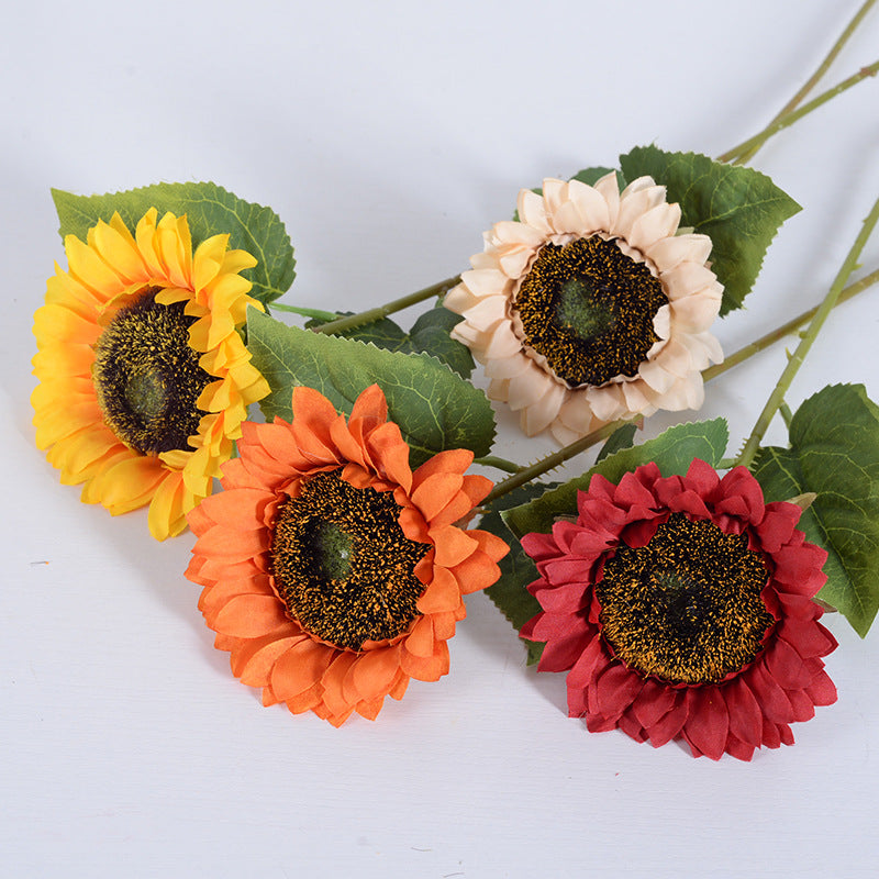 Bulk 18" Artificial Sunflower Stems Silk Flowers for Floral Arrangement Wholesale