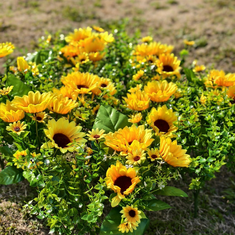 Bulk 20 Bundles Sunflowers Bush Flowers with Greenery Plants for Outdoors Wholesale