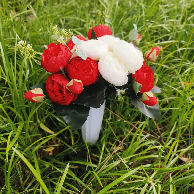 Bulk Cemetery Flowers in Vase Artificial Flowers for Graves and Memorials Arrangements Wholesale