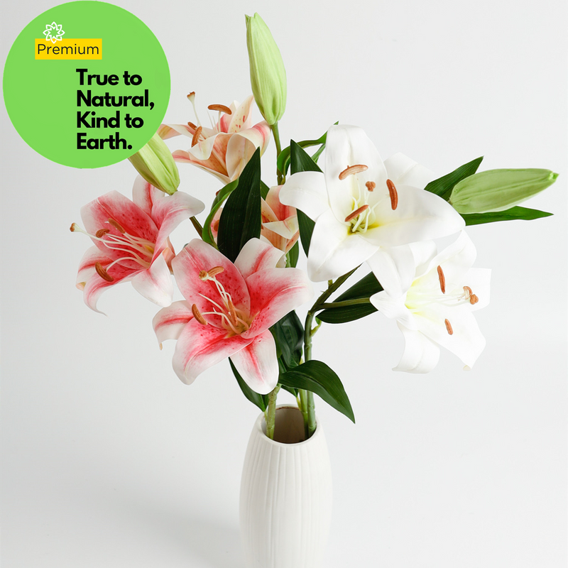 AM Basics 34" Tiger Lily Flores artificiales de tallo largo