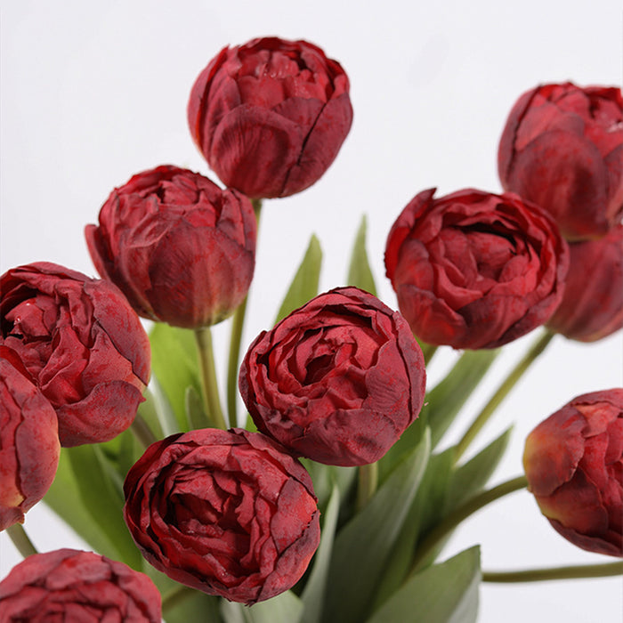 Bulk 17 inches Tall Retro Tulip Buds Bouquet Stems Silk Tulip Flowers Wholesale