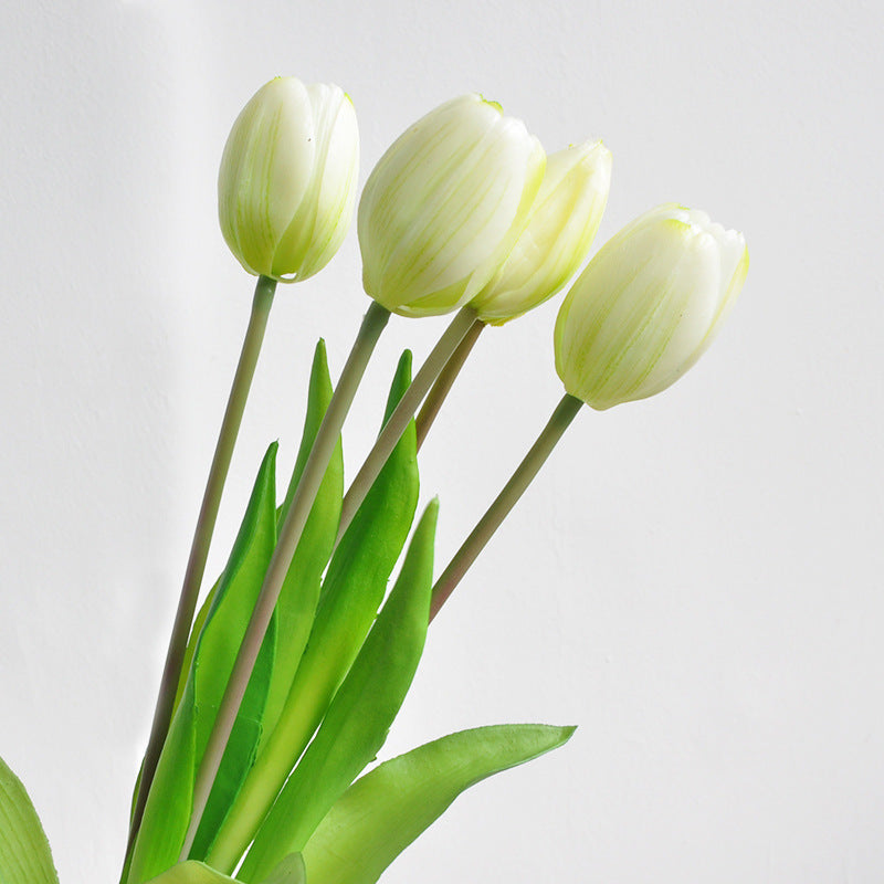 Premium Real Touch Soft Latex Tulips Bouquet  - 15.7"