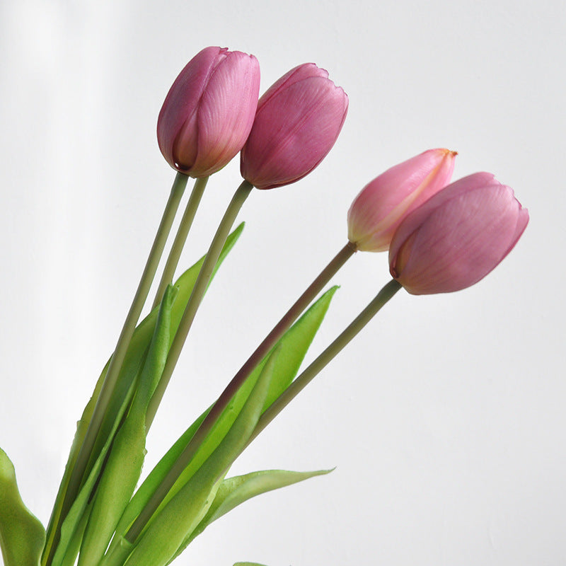 Premium Real Touch Soft Latex Tulips Bouquet  - 15.7"