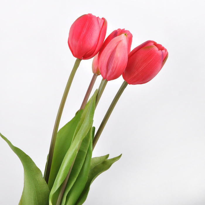 Bulk 5Pcs 15.7" Tulips Stems Bouquet Real Touch Floral Artificial Wholesale