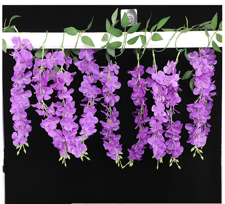 Bulk Exclusive Upgrade 7Ft Wisteria Artificial Garland Silk Wisteria Hanging Flowers for Wedding Arch Outdoor Ceremony Garden Porch Decor Wholesale