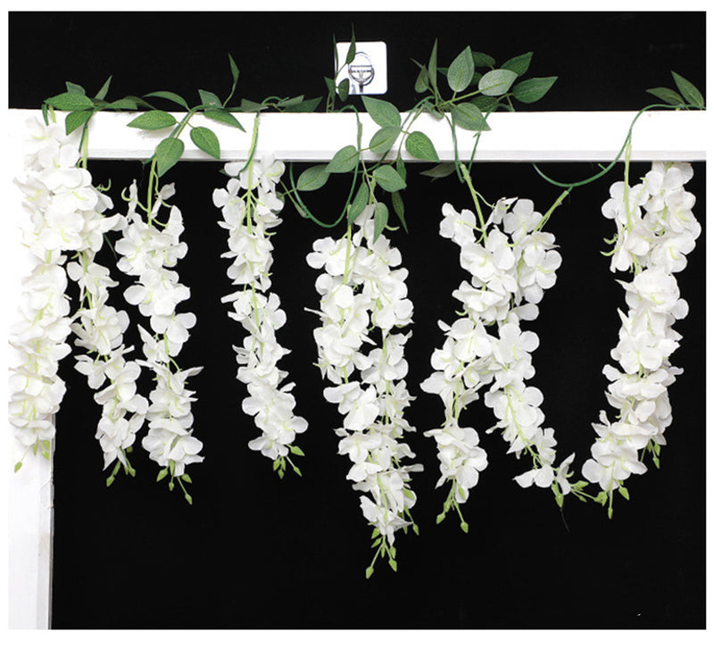 Bulk Exclusive Upgrade 7Ft Wisteria Artificial Garland Silk Wisteria Hanging Flowers for Wedding Arch Outdoor Ceremony Garden Porch Decor Wholesale