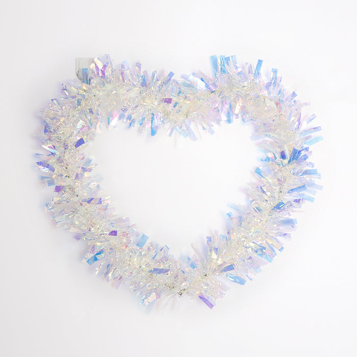Bulk Valentine's Day Heart Shape Wreath Glitter Tinsel Garland
