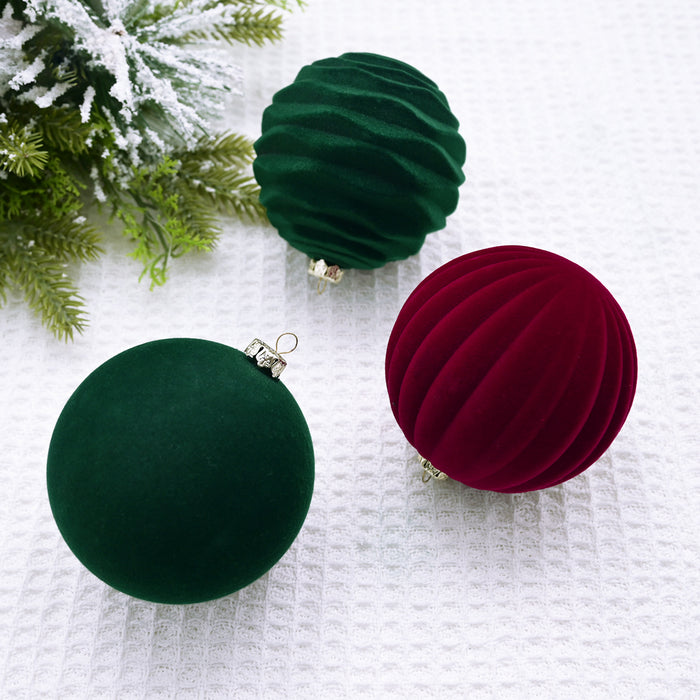 Bulk 12pcs Velvet Christmas Ball Hanging Ornaments Wholesale