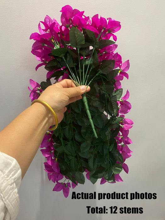 Bulk Bougainvillea Hanging Bush Artificial Flowers Plants for Outdoors Trailing Vines UV Resistant Autumn Decor Wholesale