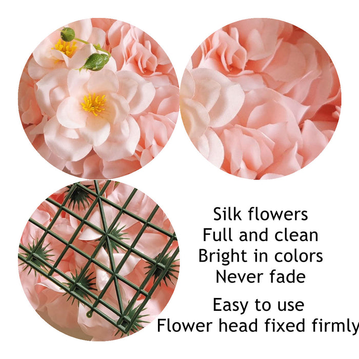 Bulk Flower Wall Panels 15 x 15 Inch 3D Silk Rose Floral Wall Decorative Wholesale