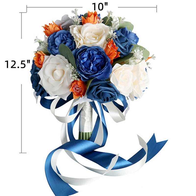 Bouquets de mariage en vrac de 10 pouces Bouquets de fleurs de pivoine rose bleu royal en gros 