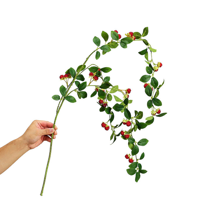 Bulk 43" Extra Long Weeping Raspberry Stems Artificial Fruit Berries Branches Wholesale