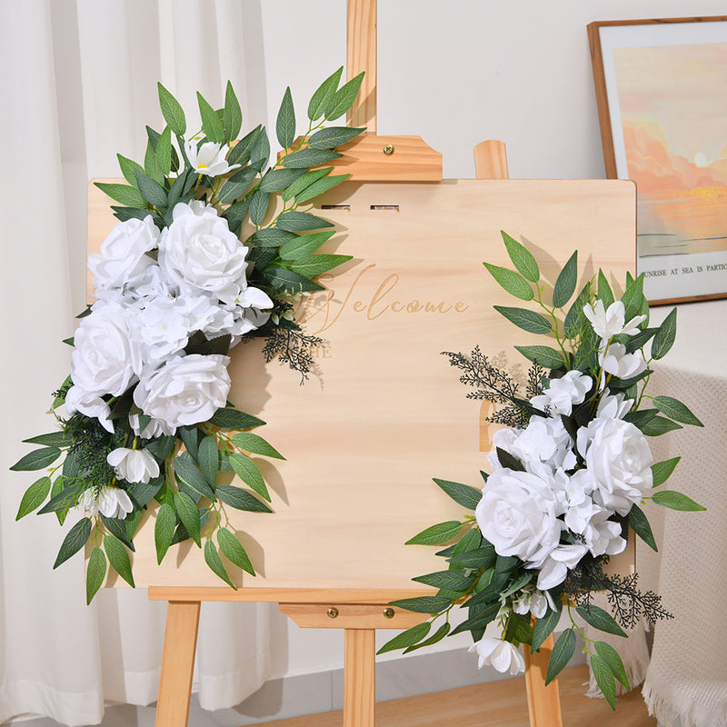 Bulk 2-Piece Set of Realistic Artificial Entryway and Welcoming Flowers Rose Hydrangea Wholesale
