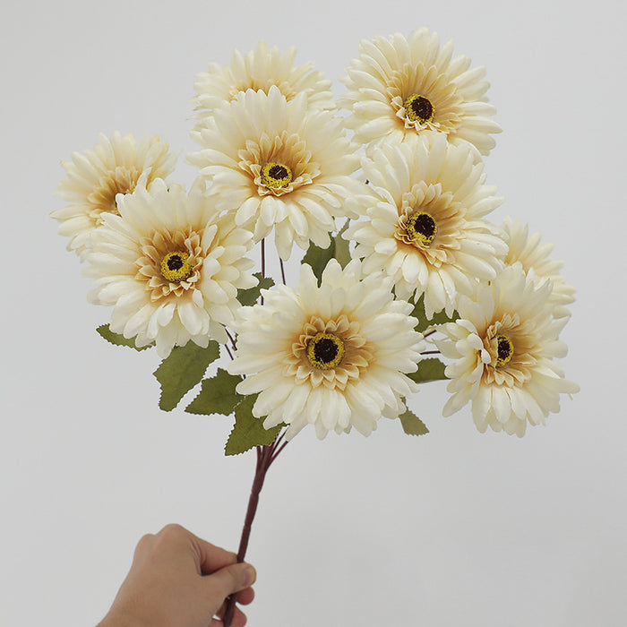 Bulk 19" Artificial Gerbera Daisy Bush - 9 Stems for Autumn & Winter Decor Wholesale