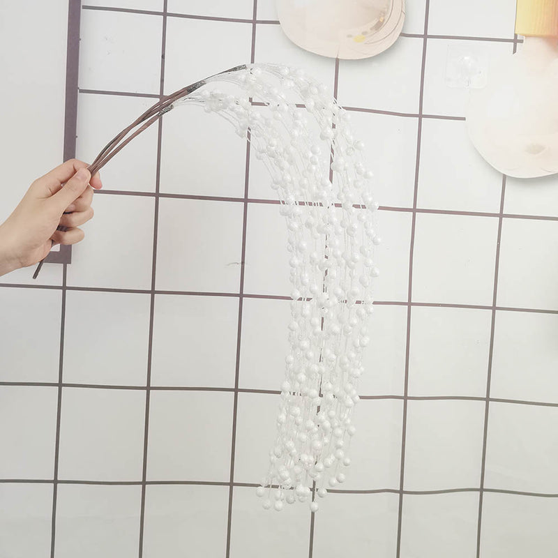 Bulk 5Pcs Artificial Glitter Berry Long Stems Weeping Christmas Ornaments Flowers Arrangement Decoration Wholesale