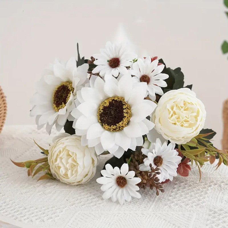 Bulk 12" Artificial Mums Silk Chrysanthemum Rose Sunflowers Daisy Bush Bouquet Wholesale