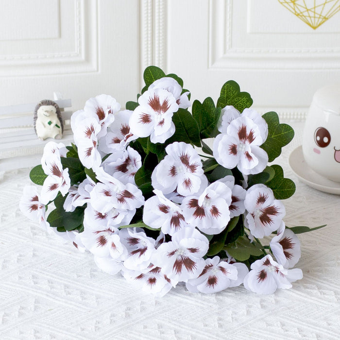 Bulk 2pcs Pansy Bush Artificial Flowers UV Resistant for Outdoors Wholesale