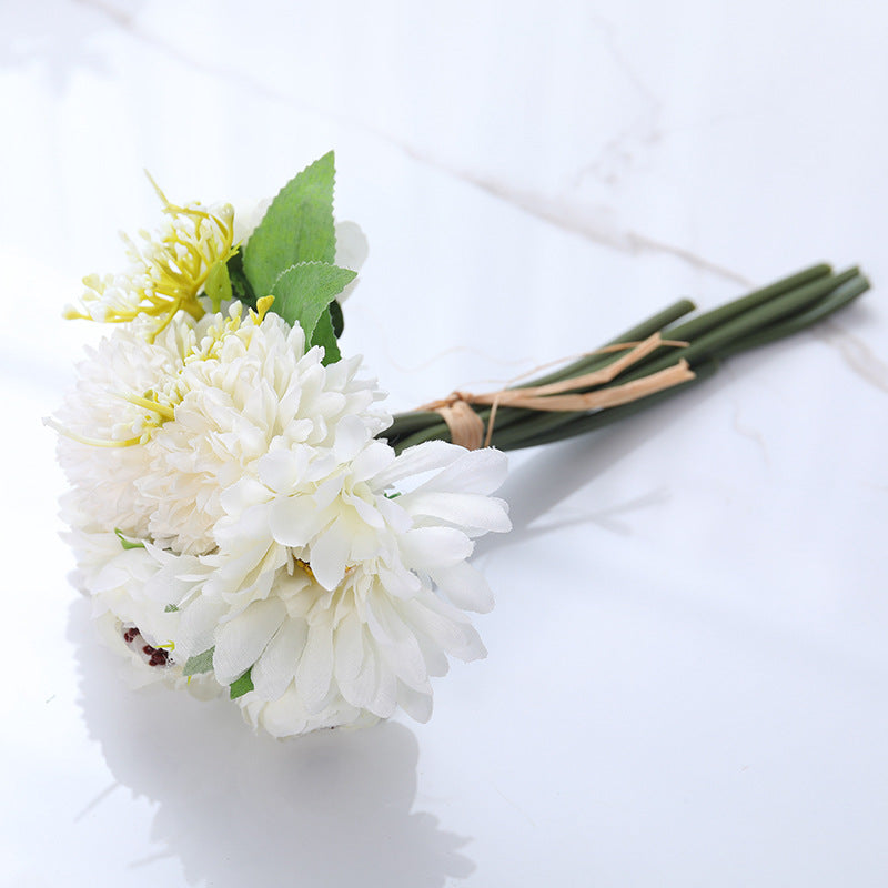 Bulk 12" Mixed Bouquet of Faux Chrysanthemum Pompon and Peony Buds Wholesale