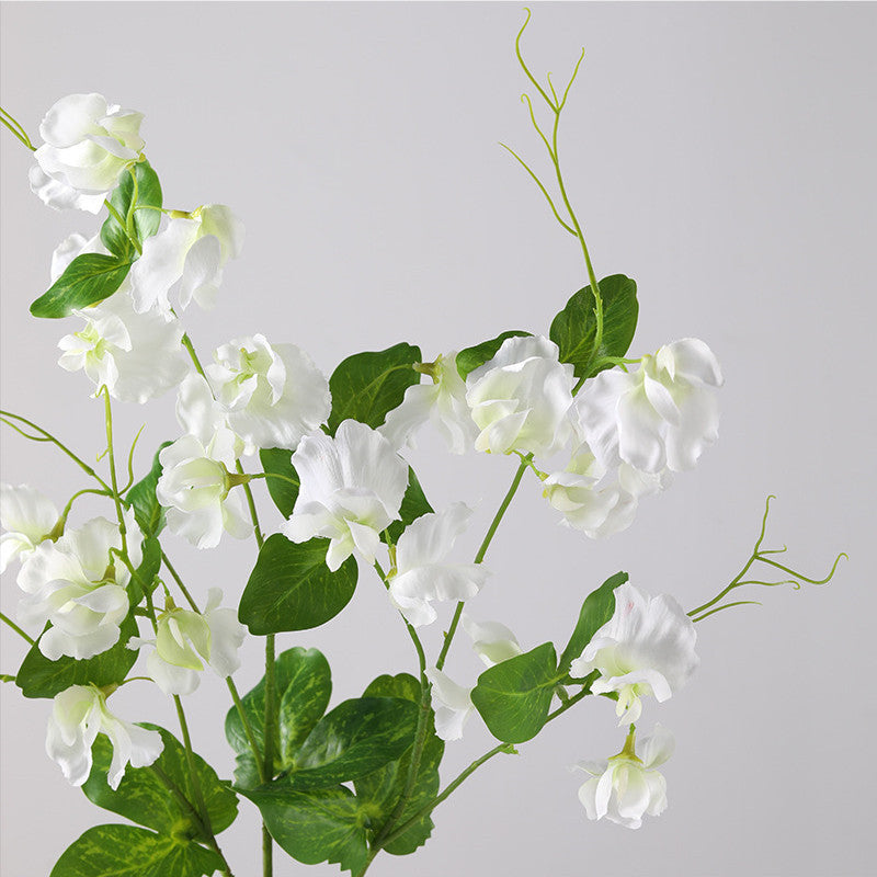 Tiges de fleurs de pois de senteur en vrac, vaporisateur Real Touch Floral Pea avec feuilles, vente en gros