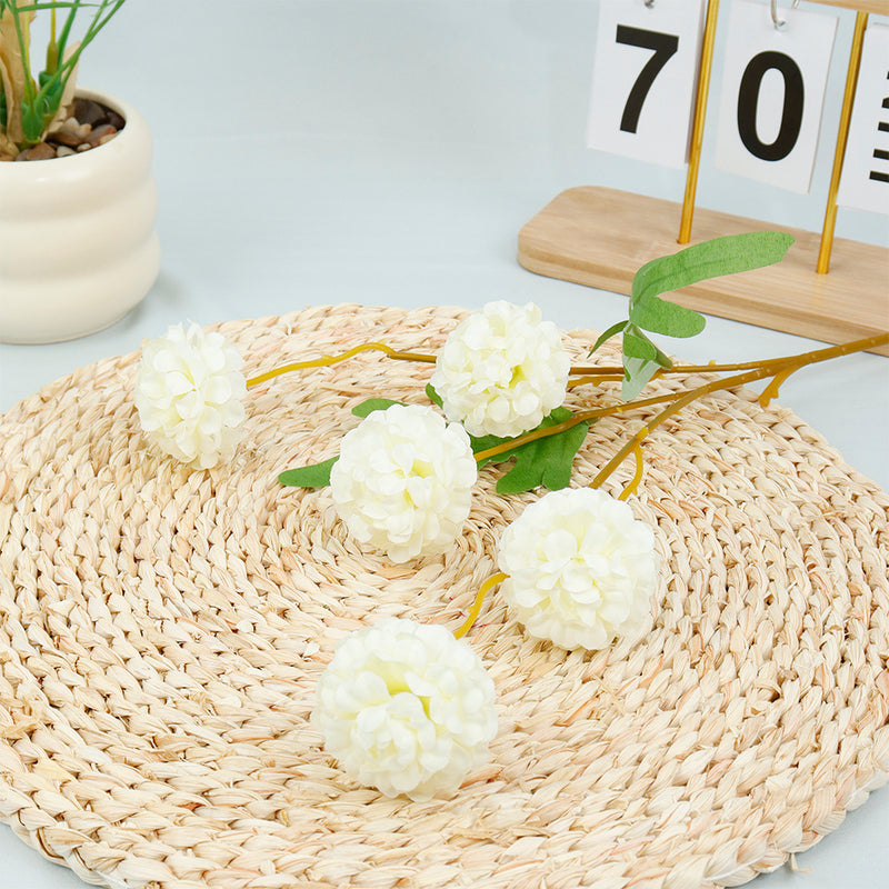 Bulk 19.6" Artificial Chrysanthemum Pom Ball Flower Branches Wholesale