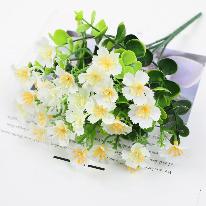 Flores artificiales a granel de 10 ", Oxalis para exteriores, resistentes a los rayos UV, plantas falsas para exteriores, venta al por mayor 