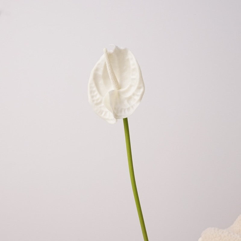 Premium 15" Real Touch Anthurium Stem - Lifelike Floral Arrangements for Weddings & Home Decor