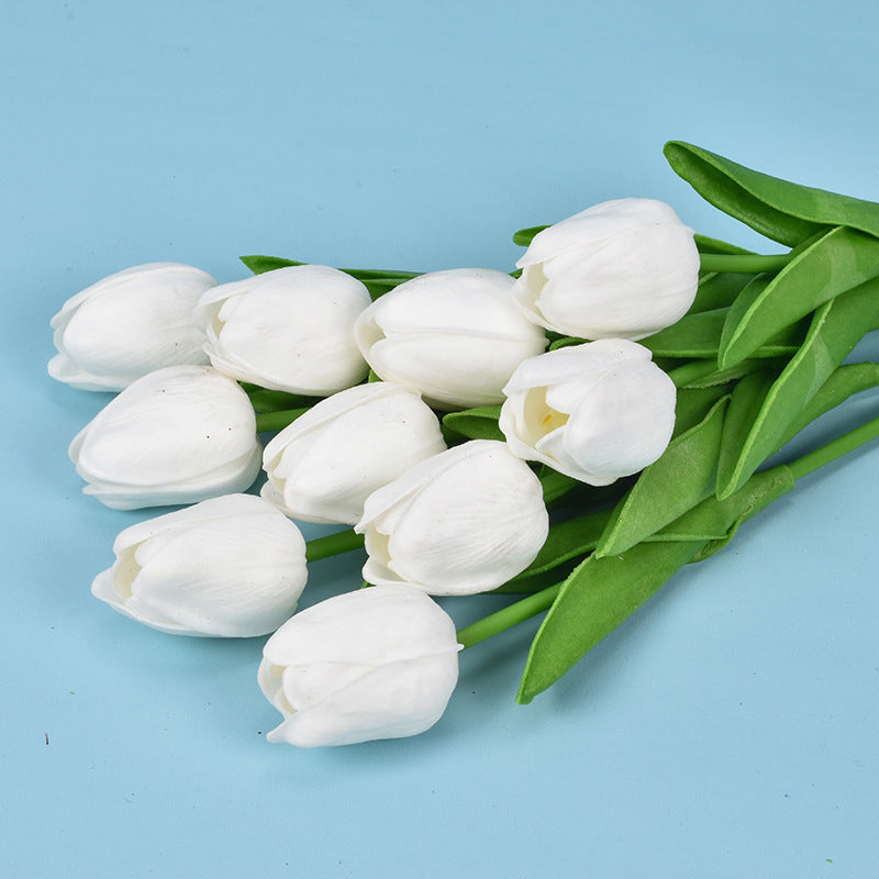 Bulk Clearance 20pcs 13.5" Artificial Tulip Stems Bouquet Soft Latex Tulips for Spring Decor