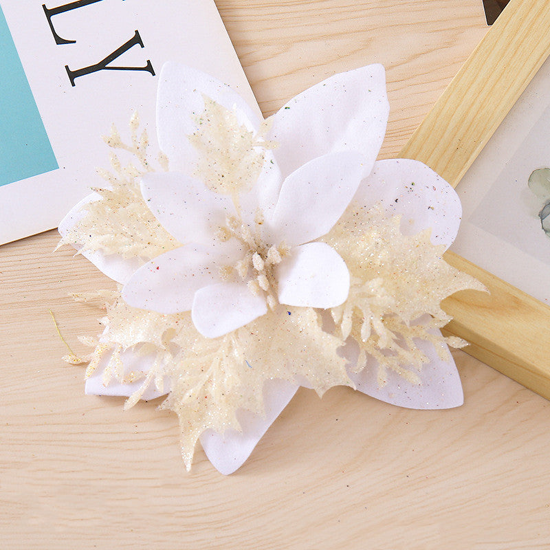 Bulk 14 Colors 6" Glitter Poinsettia Artificial Christmas Flowers Xmas Tree Ornaments Wholesale