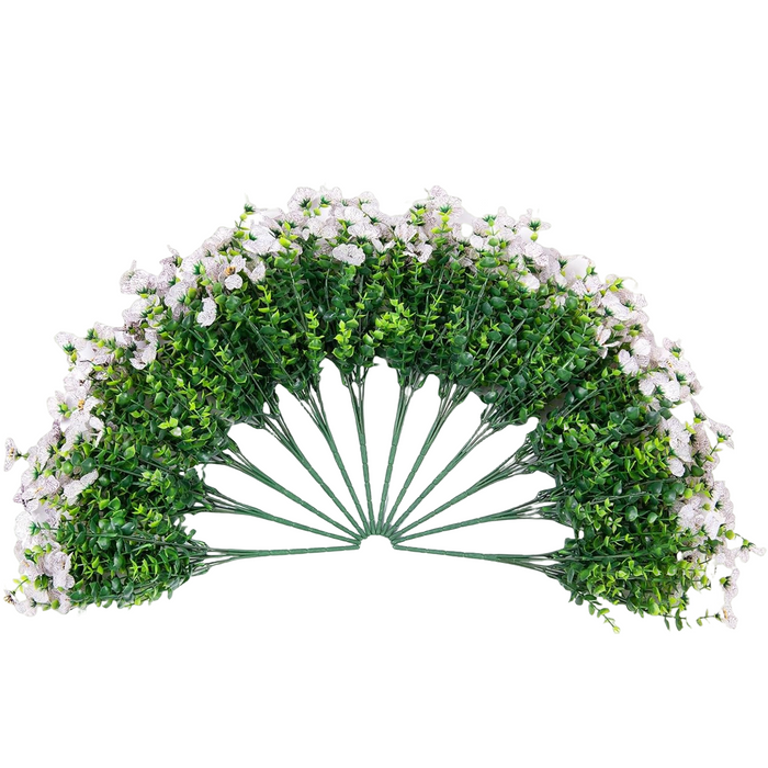 Bulk 20 Bundles Artificial Flowers for Outdoor Fake Plants Spring Fall Decorations for Home Wholesale