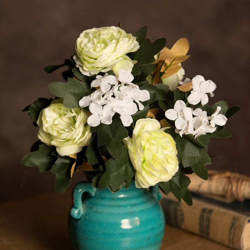 Bulk 16" Vintage Peony Bush Bouquet Mixed Hydrangea Retro Wedding Crafts Party Wholesale