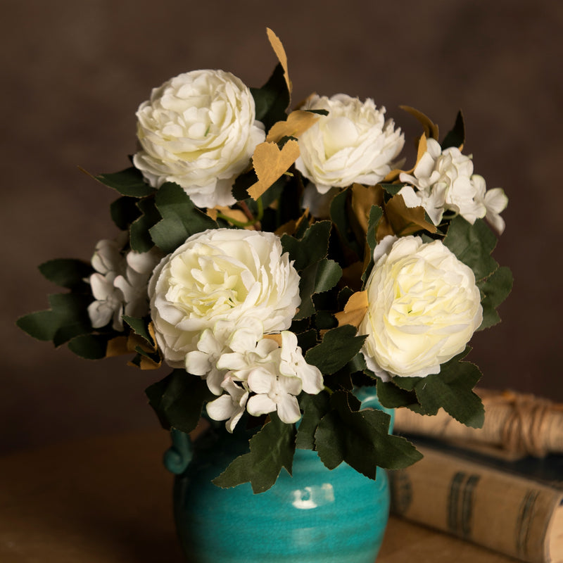 Bulk 16" Vintage Peony Bush Bouquet Mixed Hydrangea Retro Wedding Crafts Party Wholesale