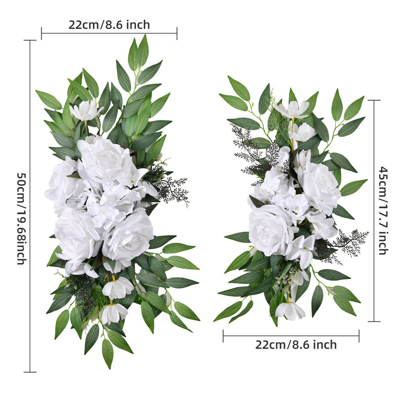 Bulk 2-Piece Set of Realistic Artificial Entryway and Welcoming Flowers Rose Hydrangea Wholesale