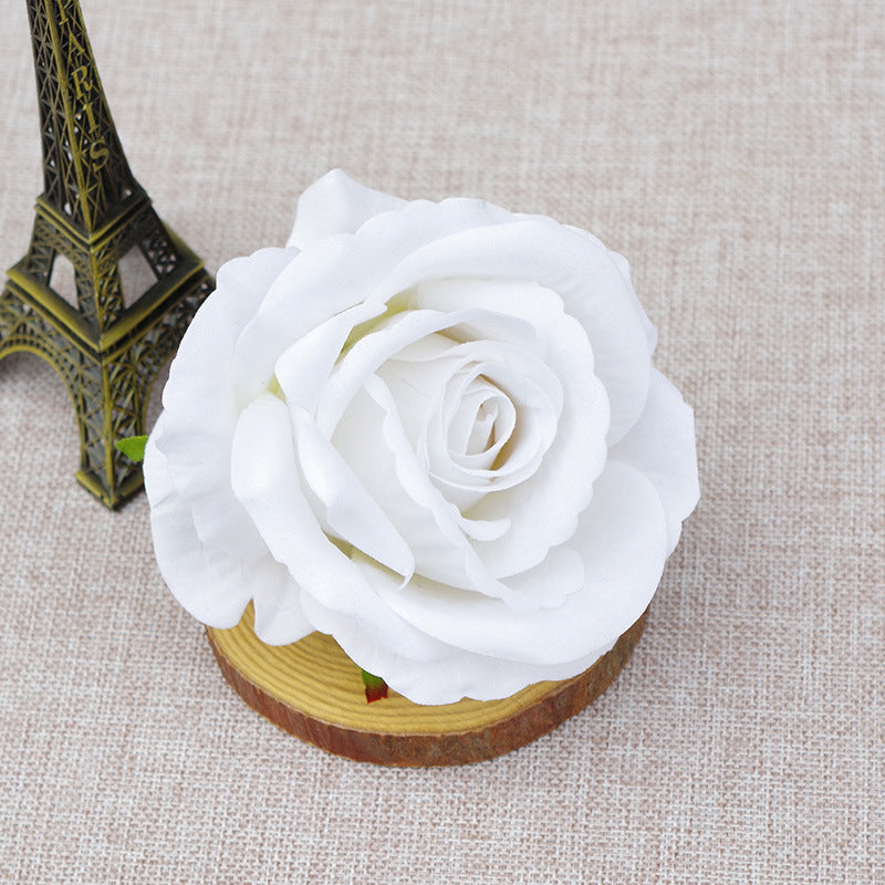 Bulk 10pcs Realistic Bionic Flannel Roses Heads for DIY Wedding Party Baby Shower Home Decoration