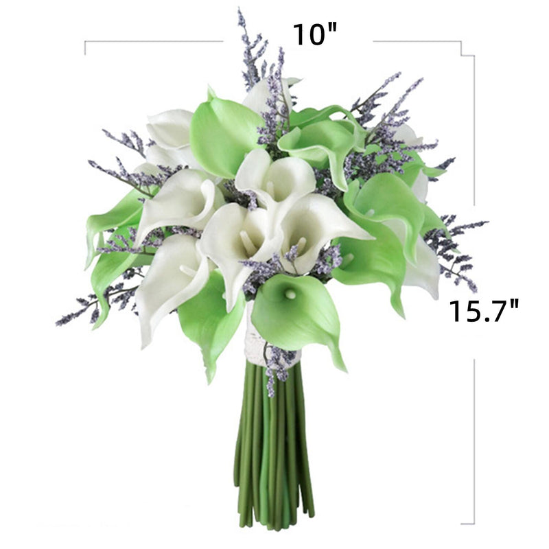 Ramos de novia de cala a granel Ramos de novia blancos y verdes al por mayor 