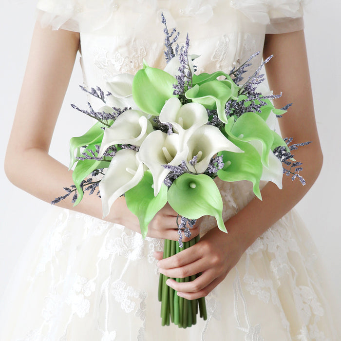 Bulk Calla Lily Bridal Bouquets White and Green Lavender Wedding Bouquets Wholesale