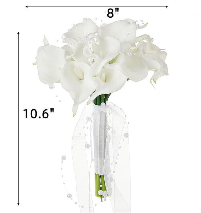 Bulk 8" White Calla Lily Bridal Bouquet Elegant Wedding Bouquet Wholesale