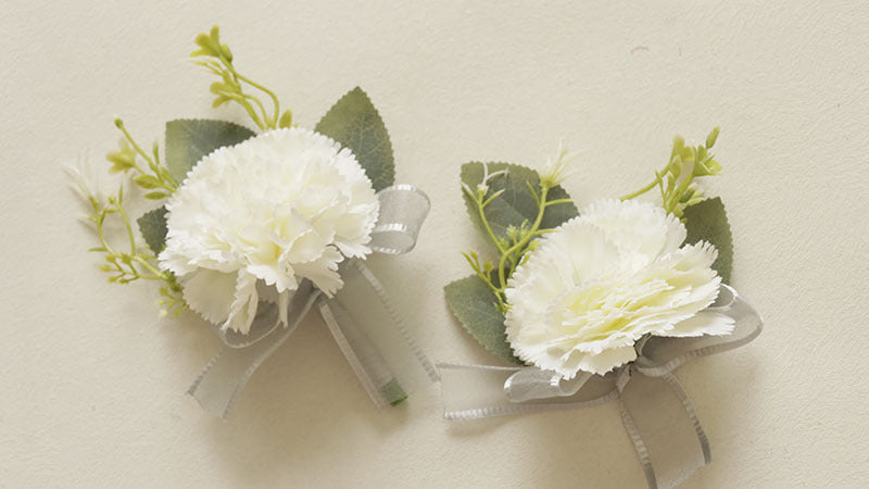 Bulk Carnation Corsage and Boutonniere Set for Wedding Party Cake Toppers Wholesale