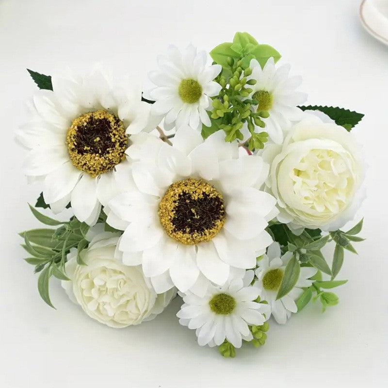 Bulk 12" Artificial Mums Silk Chrysanthemum Rose Sunflowers Daisy Bush Bouquet Wholesale