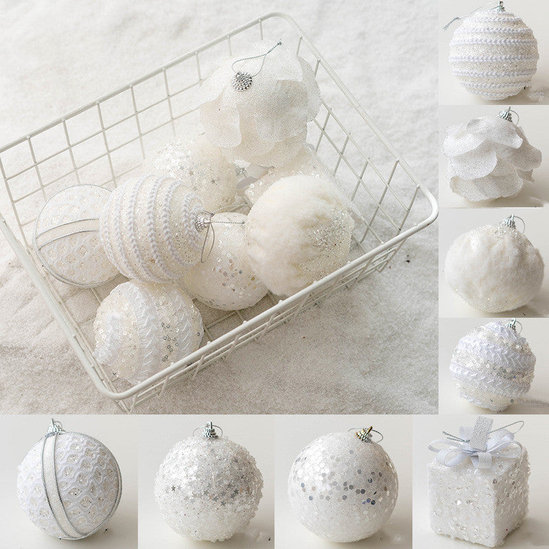 Bulk 8pcs Glitter Christmas Tree Ball Ornaments Holiday Hanging Balls Wholesale