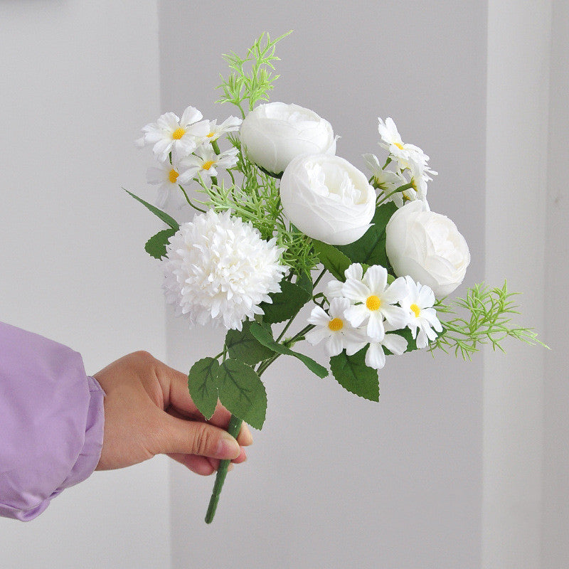 Bulk 12" Small Mixed Peony Daisy Mum Bush Bouquet for Table Floral Arrangements Wholesale