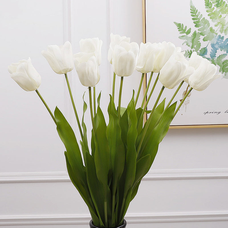 Bulk 12pcs 19" Artificial Smile Tulips Bouquet Silk Tulip Flowers Wholesale