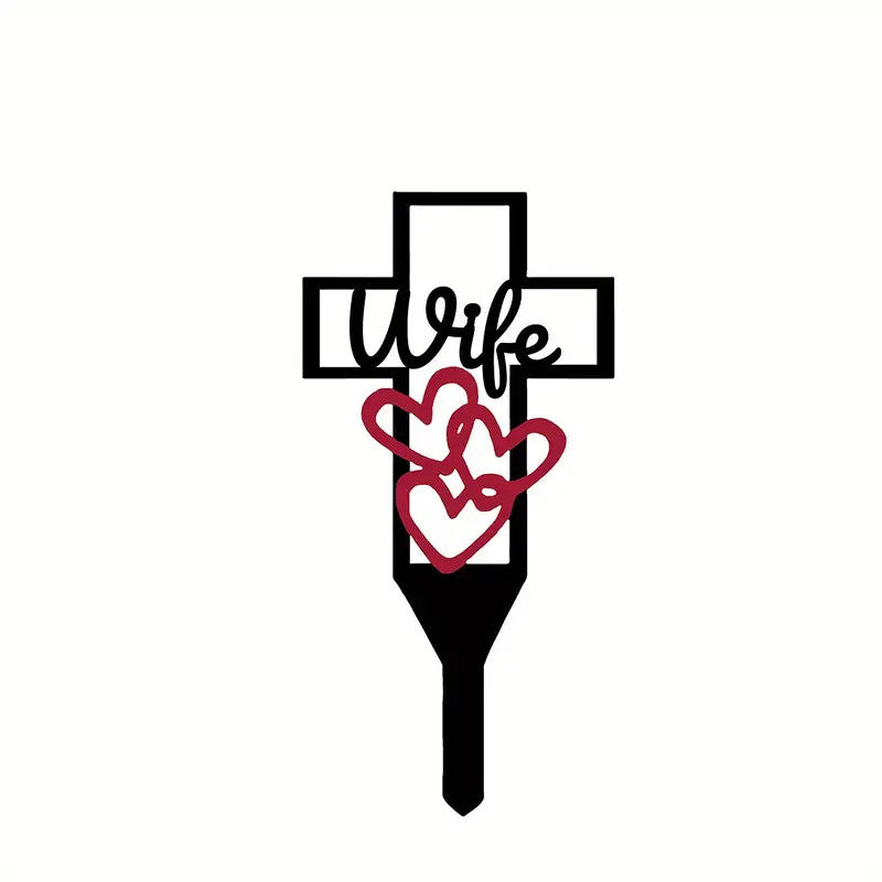 Bulk Cemetery Memorial Cross Stake Memorial Art Commemorative Graveyard Iron Stake Wholesale