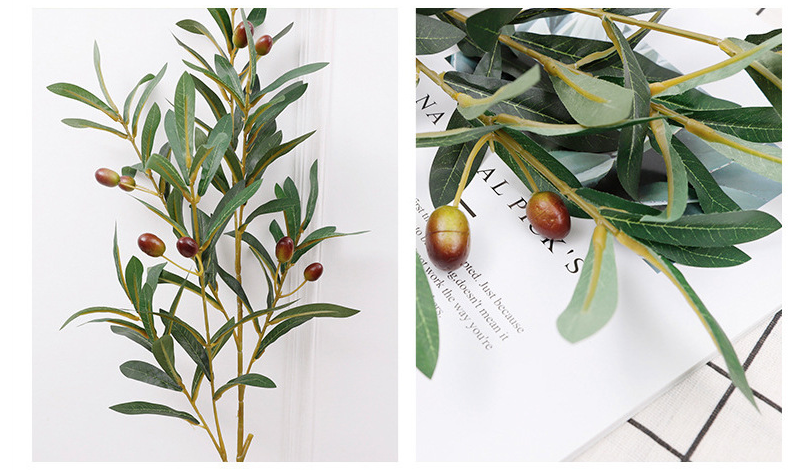 Arreglos florales de ramas de olivo verdes artificiales a granel de 29 "al por mayor