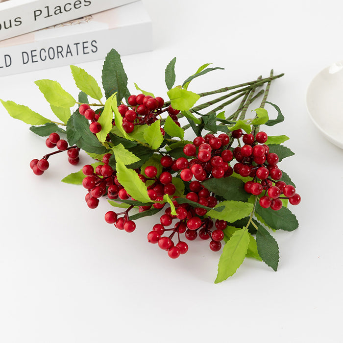 Bulk 3 Styles Holly Berries Stems Picks Xmas Decoration Wholesale