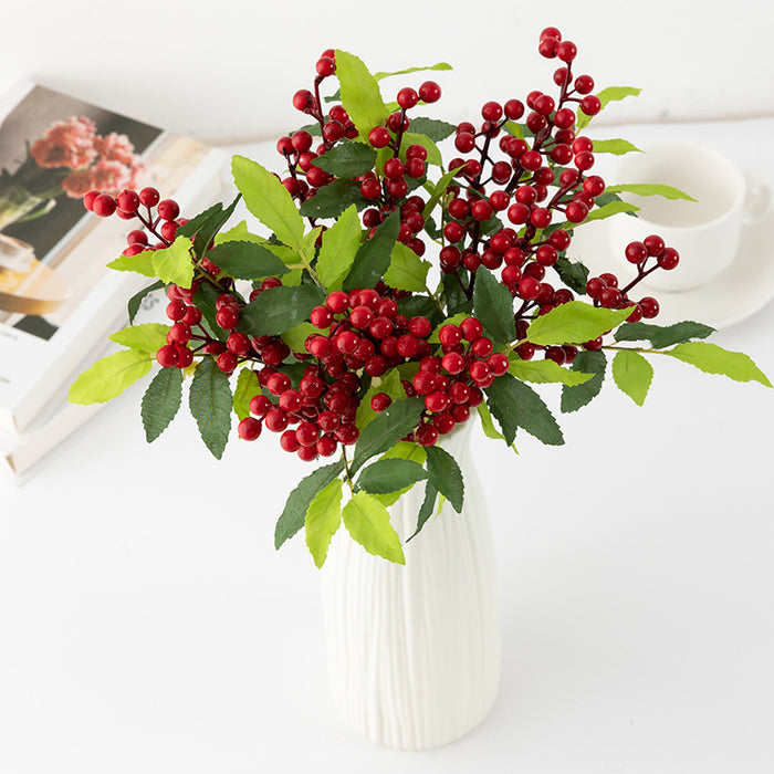 Bulk 3 Styles Holly Berries Stems Picks Xmas Decoration Wholesale